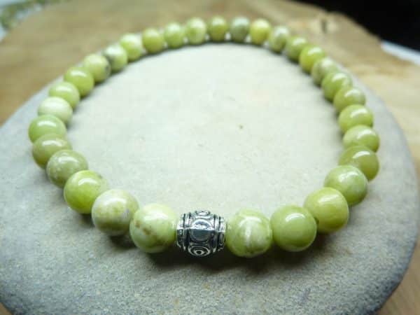 Bracelet péridot - Perles rondes 6 mm