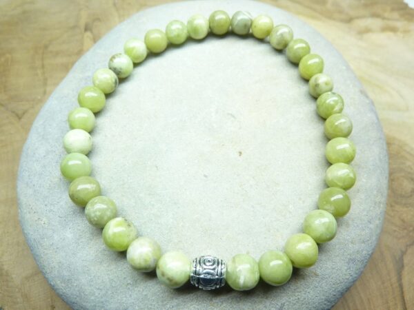 Bracelet péridot - Perles rondes 6 mm