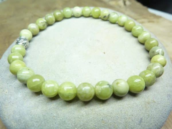 Bracelet péridot - Perles rondes 6 mm