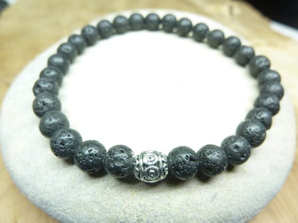 Bracelet Pierre de lave - Perles rondes 6 mm