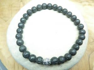 Bracelet Pierre de lave - Perles rondes 6 mm