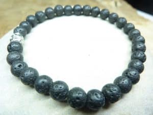 Bracelet Pierre de lave - Perles rondes 6 mm