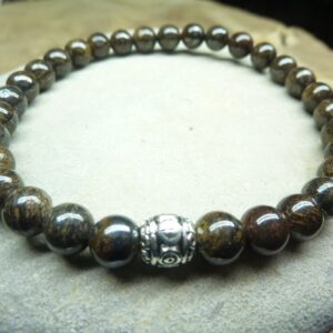 Bracelet Bronzite - perles rondes 6 mm