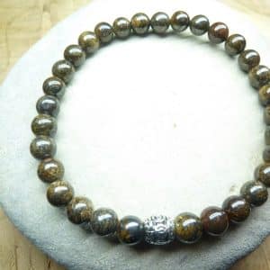 Bracelet Bronzite - perles rondes 6 mm