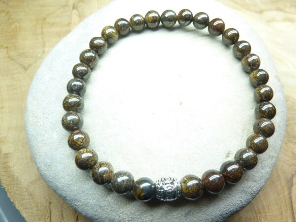 Bracelet Bronzite - perles rondes 6 mm