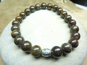Bracelet Bronzite - perles rondes 8 mm