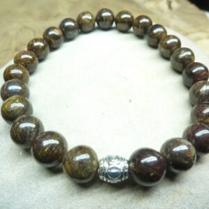 Bracelet Bronzite - perles rondes 8 mm