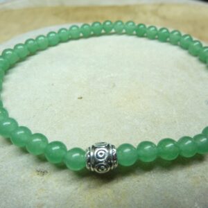 Bracelet Aventurine verte - Perles rondes 4 mm