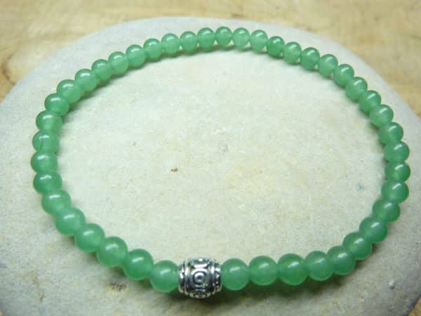 Bracelet Aventurine verte - Perles rondes 4 mm