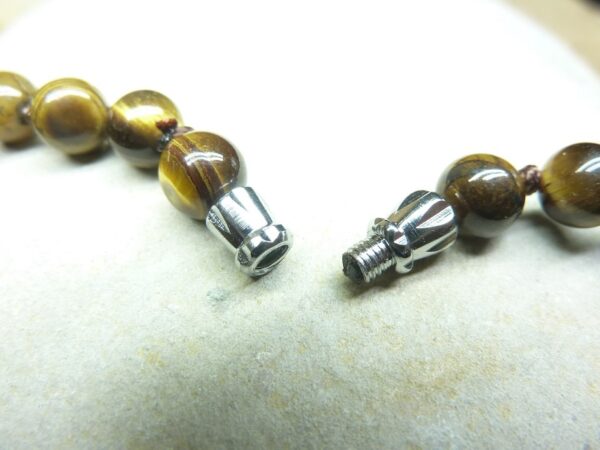 Collier Oeil de tigre - Perles rondes 6 mm L 62 cm