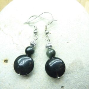 Boucles d'oreilles Obsidienne oeil céleste