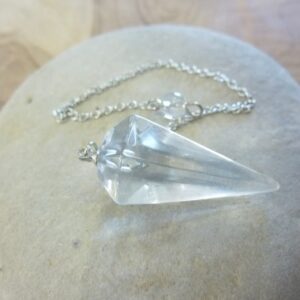 Pendule Quartz cristal de roche Pointe – Radiesthésie