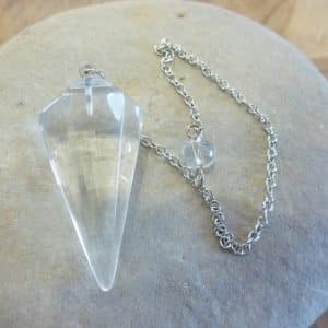 Pendule Quartz cristal de roche Pointe – Radiesthésie