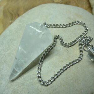 Pendule Quartz cristal de roche Pointe – Radiesthésie