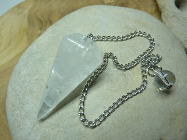 Pendule Quartz cristal de roche Pointe – Radiesthésie