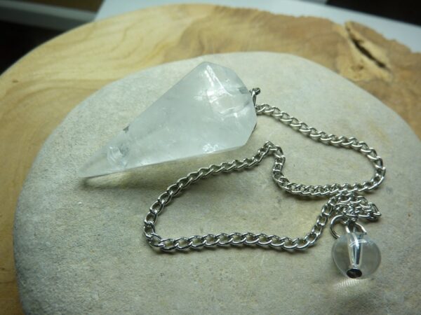 Pendule Quartz cristal de roche Pointe – Radiesthésie