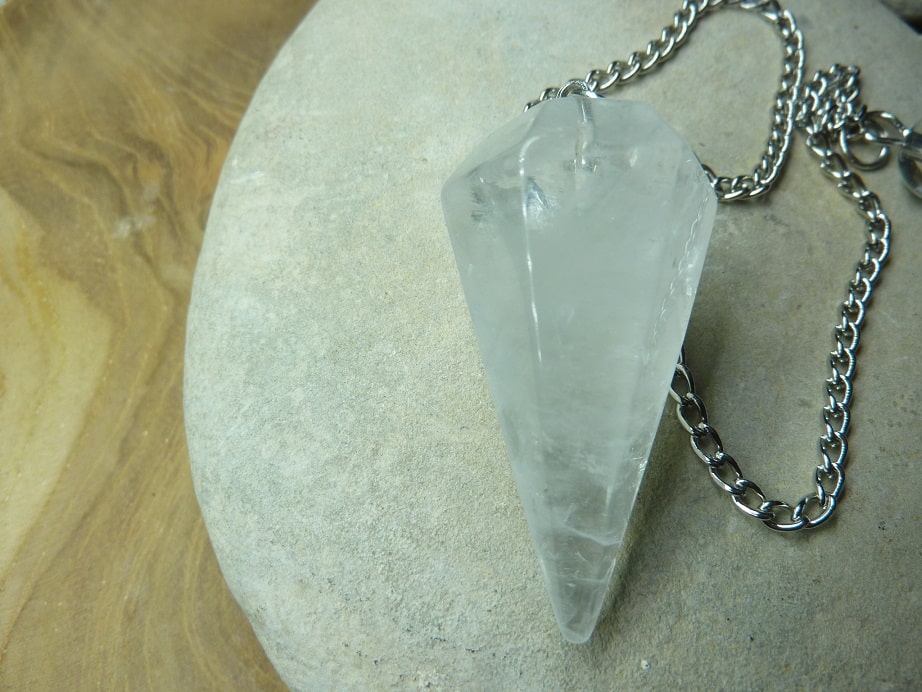 Pendule Quartz cristal de roche Pointe – Radiesthésie