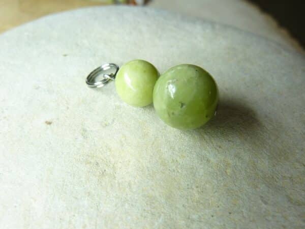 Pendentif Péridot-Perles rondes 10-8 mm