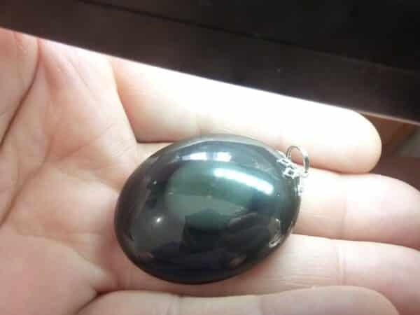 Pendentif Obsidienne oeil céleste 14,9 gr réf 3305