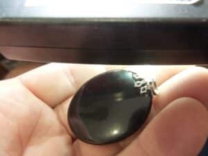 Pendentif Obsidienne oeil céleste 14,9 gr réf 3305