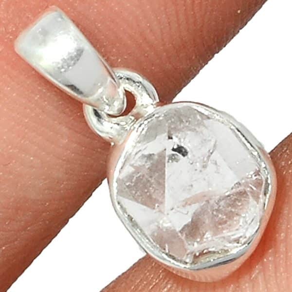 Pendentif Diamant Herkimer Monture argent 925 ref 4023