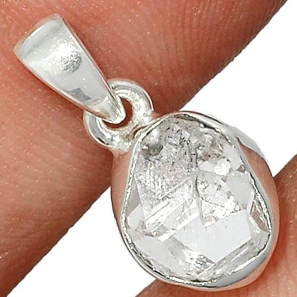 Pendentif Diamant Herkimer Monture argent 925 ref 4025