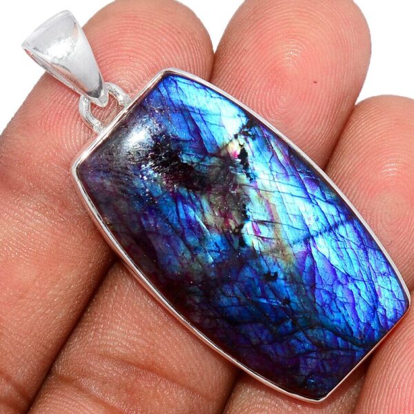 Pendentif Labradorite monture argent 925 ref 6420
