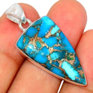 Pendentif Turquoise monture argent 925 ref 6780