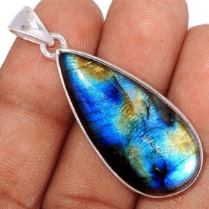 Pendentif Labradorite monture argent 925 ref 7017