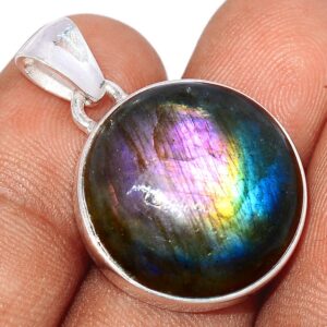 Pendentif Labradorite monture argent 925 ref 7111