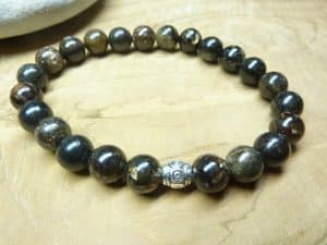 Bracelet Biotite mica - Perles rondes 8 mm