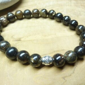 Bracelet Biotite mica - Perles rondes 8 mm