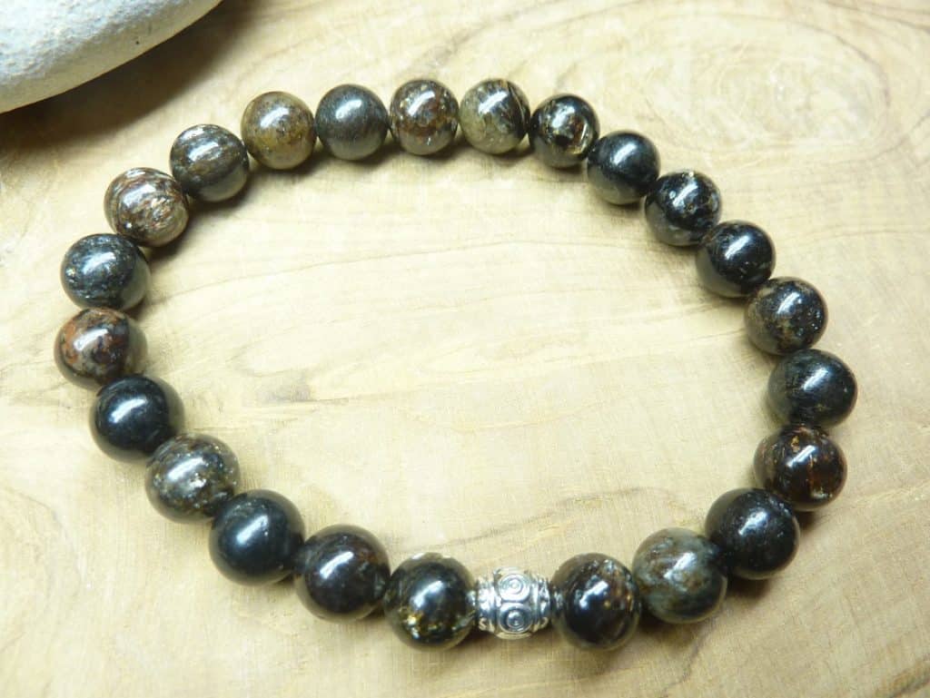 Bracelet Biotite mica - Perles rondes 8 mm