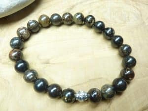 Bracelet Biotite mica - Perles rondes 8 mm