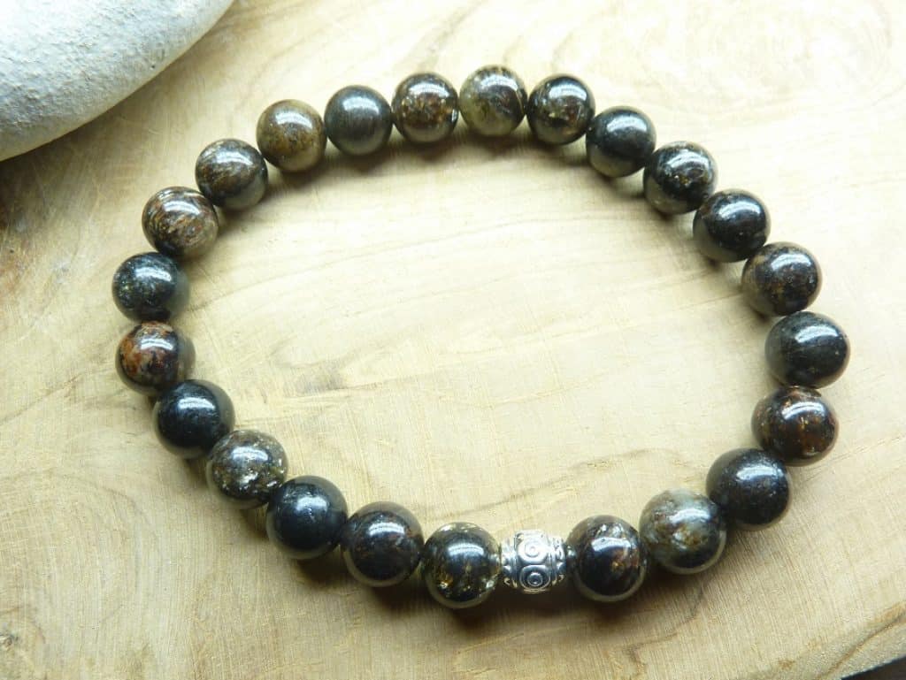 Bracelet Biotite mica - Perles rondes 8 mm
