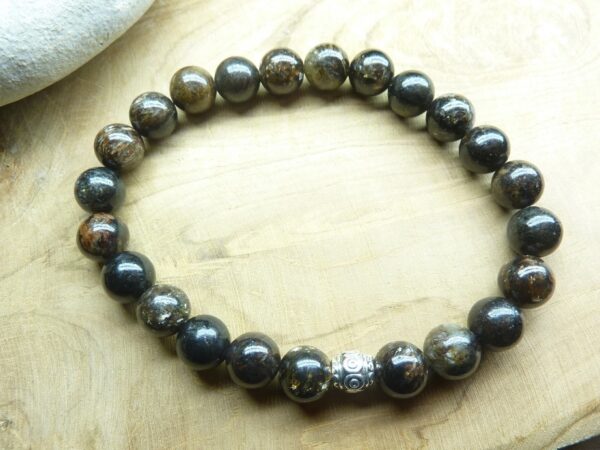 Bracelet Biotite mica - Perles rondes 8 mm