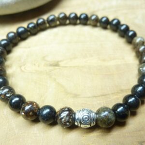 Bracelet Biotite mica - Perles rondes 6 mm