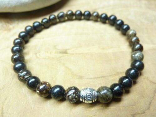 Bracelet Biotite mica - Perles rondes 6 mm