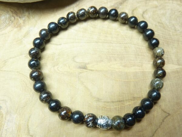 Bracelet Biotite mica - Perles rondes 6 mm
