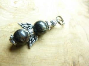 Pendentif Biotite mica - Perles rondes 8 mm