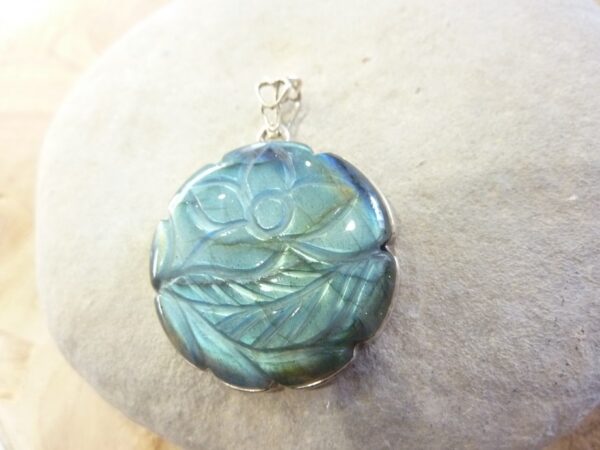 Pendentif Labradorite monture argent 925 ref 8436