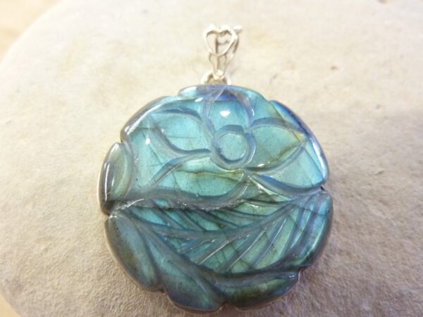 Pendentif Labradorite monture argent 925 ref 8436