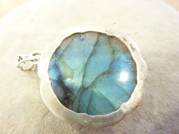 Pendentif Labradorite monture argent 925 ref 8436