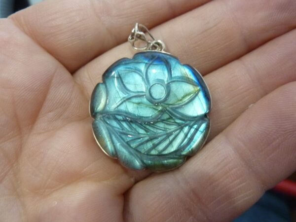 Pendentif Labradorite monture argent 925 ref 8436