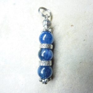 Pendentif Cyanite kyanite disthène - Perles 7 mm