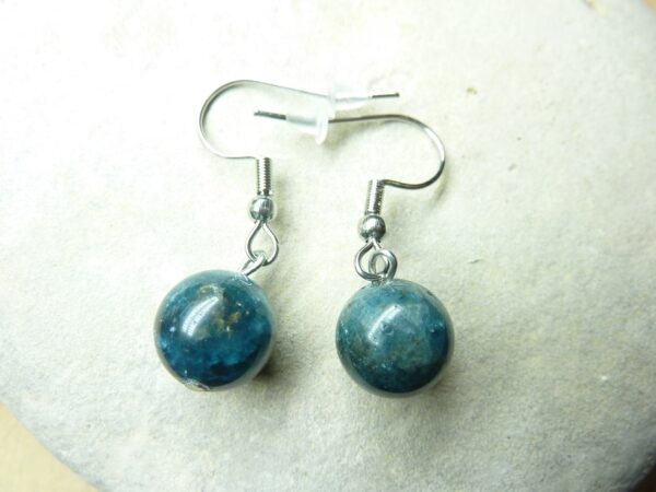 Boucles d'oreilles Cyanite kyanite disthène - Perles 10 mm