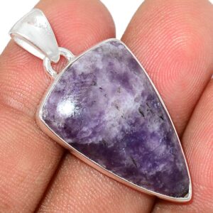 Pendentif Lépidolite monture argent 925 ref 3306