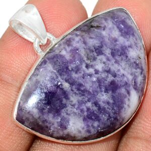 Pendentif Lépidolite monture argent 925 ref 3314