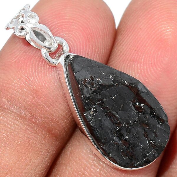 Pendentif Shungite monture en argent ref 6501