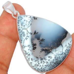 Pendentif Merlinite opale dentritique Monture argent 925 REF 8361